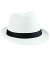 B630 Beechfield Fedora Hat White / Black colour image